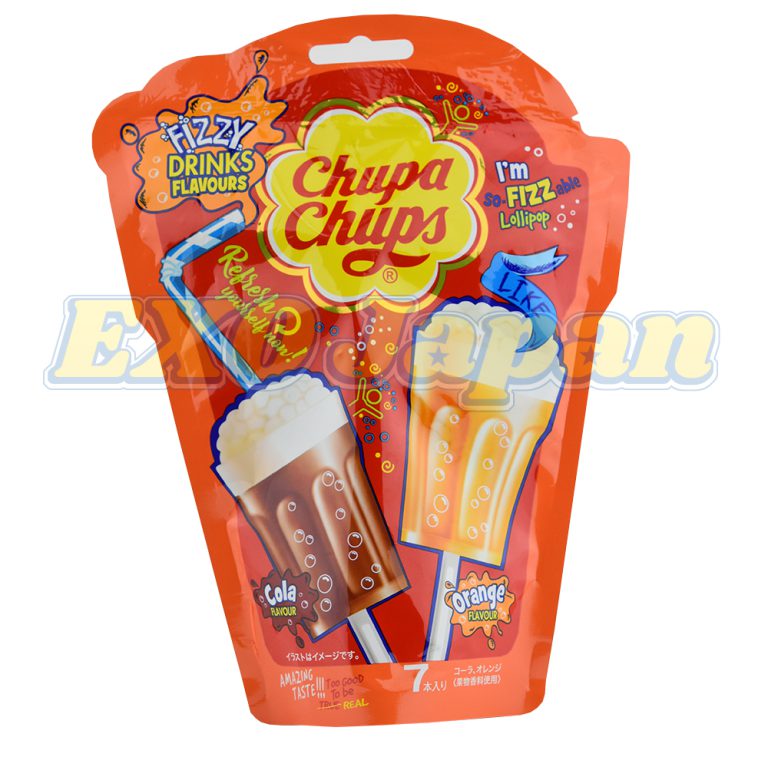 10pack Chupa Chups Fizzy Drink Flavors 7pack Cola Orange Flavor